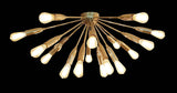 Modern Brass Sputnik Chandelier | Custom Bare Bulb Light Fixture |  Ceiling Light | Mid Century Industrial Lighting | Handmade - 32108