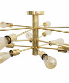 Shinny Brass Sputnik Chandelier , Handmade Hanging Lamp made of full Brass , Mid Century Ceiling Lamp Handcrafted 15 lights/arms - 32111