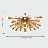 Urchin Chandelier Chrome Finish 24 Lights Sputnik Chandelier Ceiling Light Pendant Lamp Home Decor - 32119