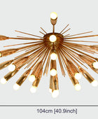 Urchin Chandelier Chrome Finish 24 Lights Sputnik Chandelier Ceiling Light Pendant Lamp Home Decor - 32119