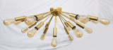 Mid-Century Modern Sputnik Flush Mount Ceiling Light – Customizable Brass or Copper Chandelier - 32120