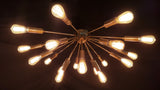 Mid-Century Modern Sputnik Flush Mount Ceiling Light – Customizable Brass or Copper Chandelier - 32120