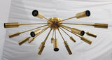 Mid-Century Modern Sputnik Flush Mount Ceiling Light – Customizable Brass or Copper Chandelier - 32120