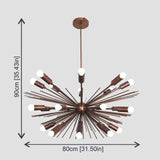 Modern Sputnik Chandelier Light | Customizable Brass Pendant Lamp | Mid Century Modern Ceiling Light Fixture | Industrial Statement Lighting - 32122