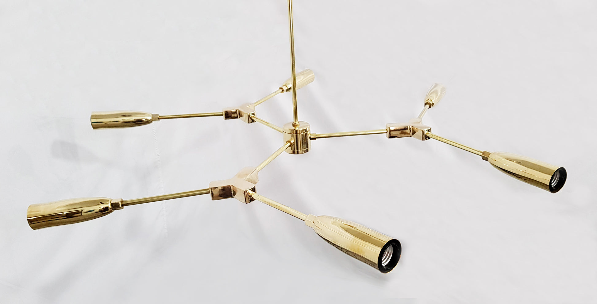 6 Arms Brass Sputnik Chandelier 40" Wide - 32126