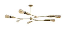 Modern Brass Sputnik Chandelier | Custom Bare Bulb Ceiling Light | Mid-Century Industrial Lighting |  Fixture - 32126