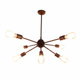 Customizable Bare Bulb Sputnik Chandelier – Industrial Mid-Century Modern Brass or Copper Pendant Light - 32129