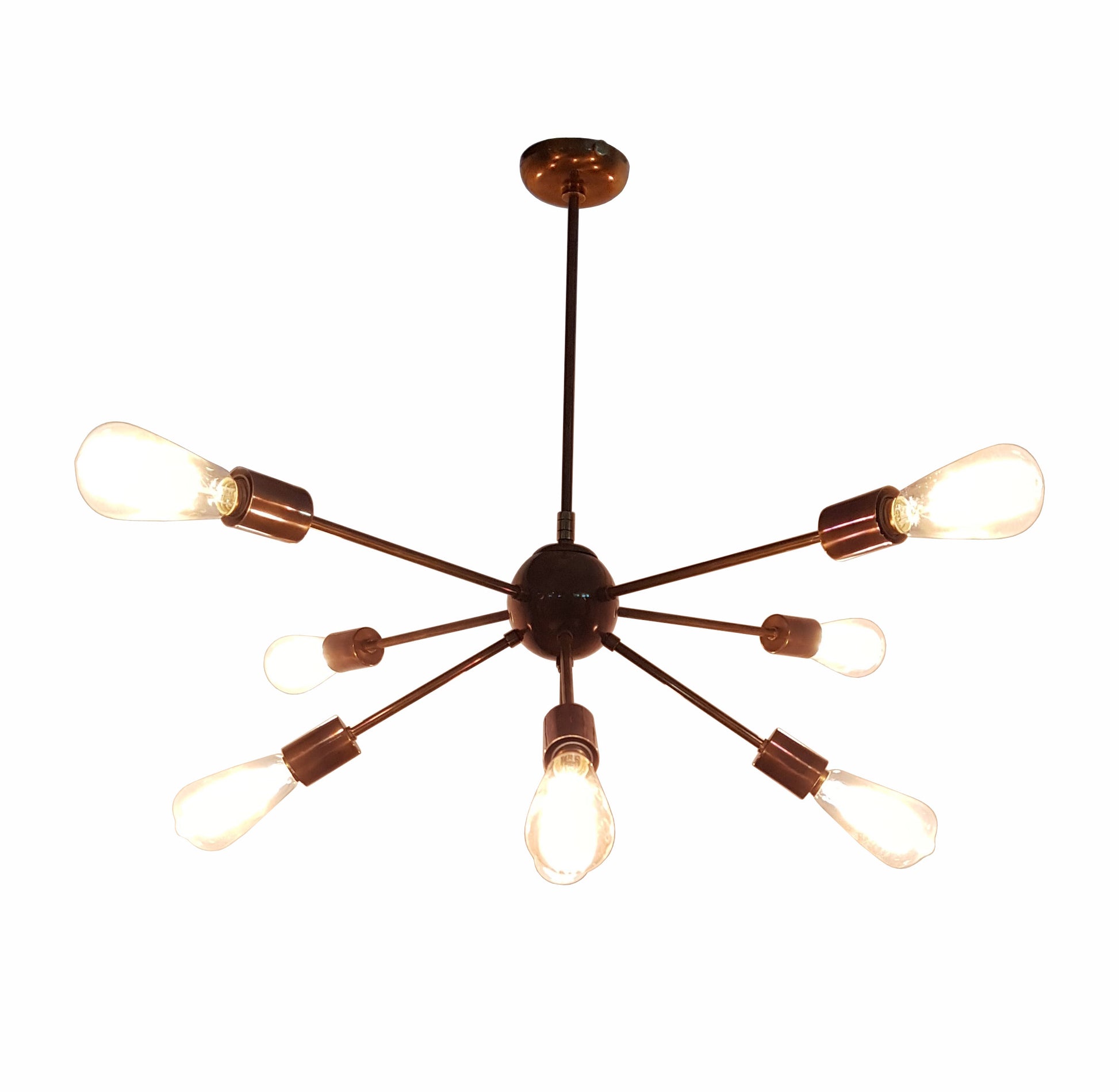 8 Arms Brass Sputnik Chandelier 38" Wide - 32129