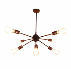 Brass Leaf Studio Premium Ceiling Lamp Brass Patina Finish, Sputnik Chandelier Made of Full Brass, Pendant Ceiling Light 8 arms/Light