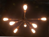 Customizable Bare Bulb Sputnik Chandelier – Industrial Mid-Century Modern Brass or Copper Pendant Light - 32129