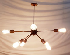 Brass Leaf Studio Premium Ceiling Lamp Brass Patina Finish, Sputnik Chandelier Made of Full Brass, Pendant Ceiling Light 8 arms/Light