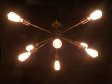 Industrial Sputnik Chandelier | Custom Brass Ceiling Light | Mid Century Modern Light Fixture Handmade Lighting | Steampunk Style Lamp - 32130