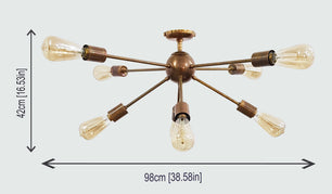 8 Arms Brass Sputnik Chandelier 38