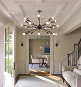 Modern Sputnik Chandelier Light | Customizable Brass or Copper Finish | Mid-Century Ceiling Light Fixture | Industrial Lighting |  - 32132