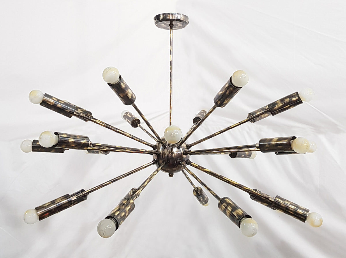 Modern Sputnik Chandelier Light | Customizable Brass or Copper Finish | Mid-Century Ceiling Light Fixture | Industrial Lighting |  - 32132