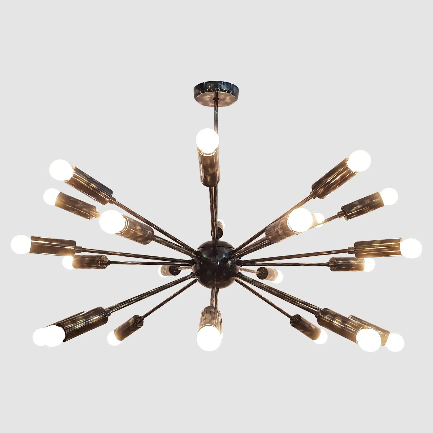 Modern Sputnik Chandelier Light | Customizable Brass or Copper Finish | Mid-Century Ceiling Light Fixture | Industrial Lighting |  - 32132