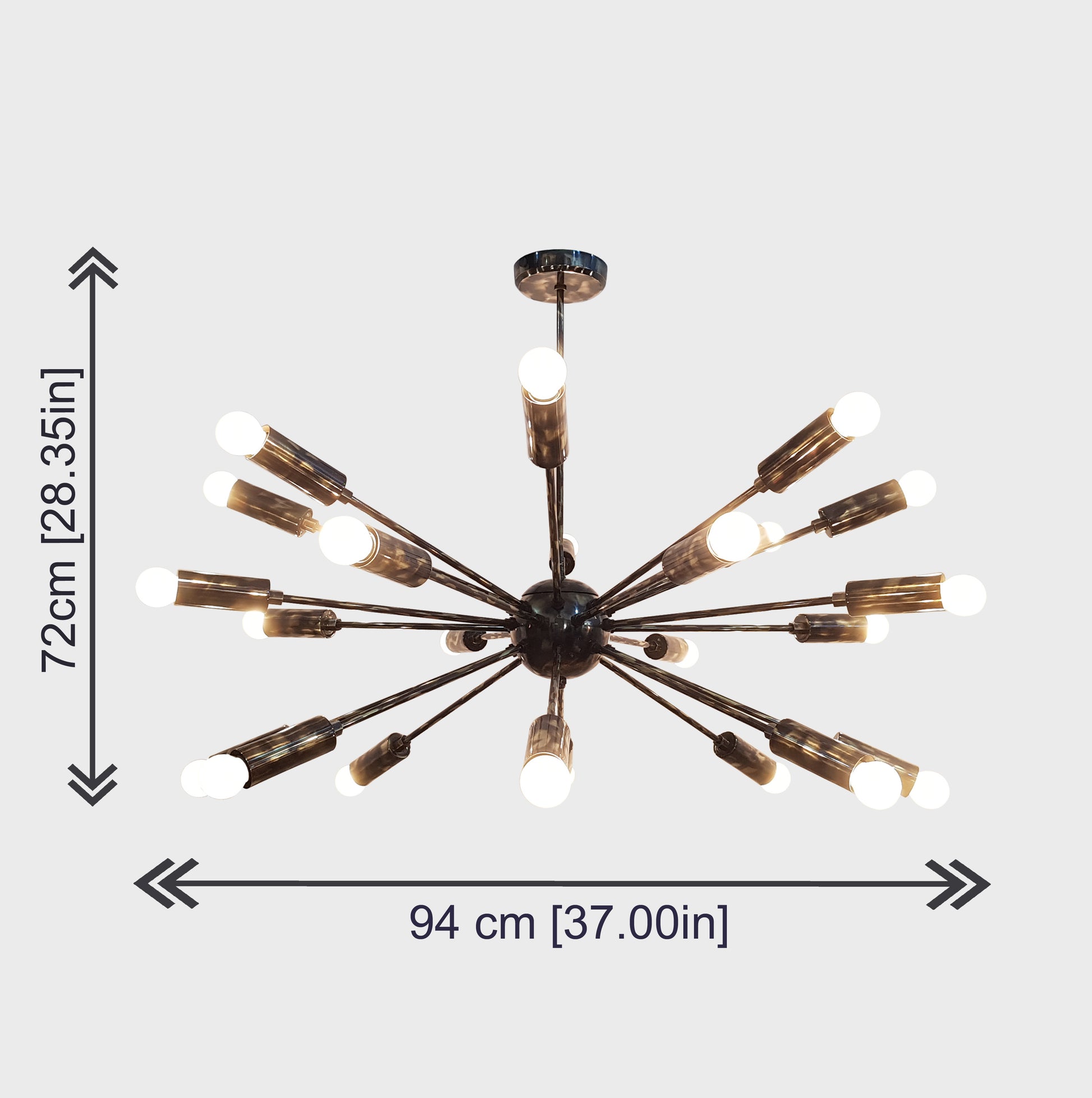 24 Arms Brass Sputnik Chandelier 37" Wide - 32132