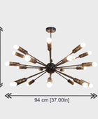 24 Arms Brass Sputnik Chandelier 37