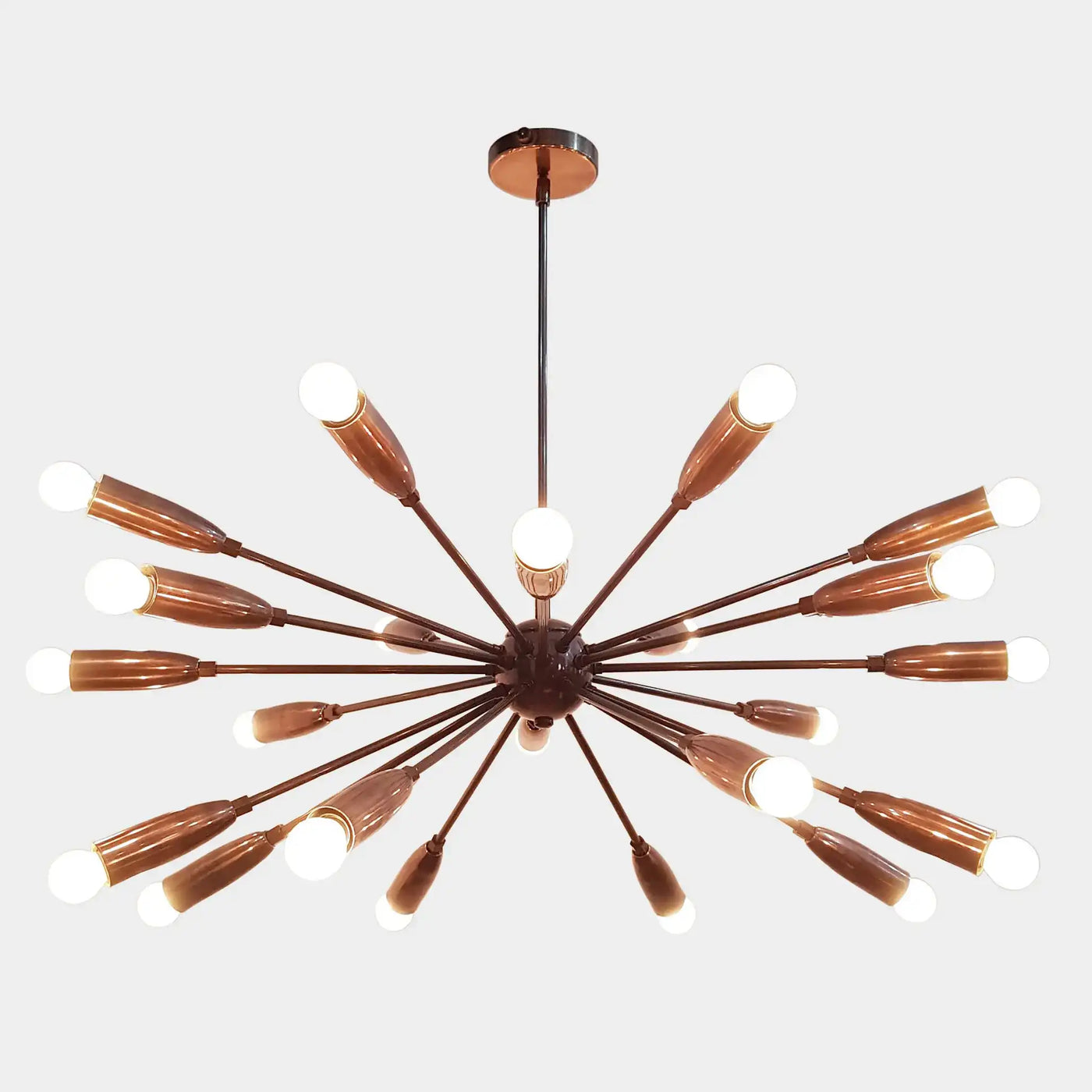 Industrial Brass Made, Sputnik Chandelier in Copper Patina, Ceiling Light Lamp, Sputnik Dinning Room Chandelier Mid Century lamp, Custom lamp 24 arms/Lights