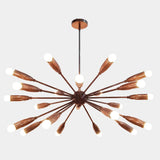 Industrial Brass Made, Sputnik Chandelier in Copper Patina, Ceiling Light Lamp, Sputnik Dinning Room Chandelier Mid Century lamp, Custom lamp 24 arms/Lights