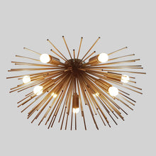 Customizable Brass Urchin Flush Mount Ceiling Light | Starburst Chandelier | Modern Mid-Century Lighting | Handmade |  - 32134