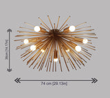 Customizable Brass Urchin Flush Mount Ceiling Light | Starburst Chandelier | Modern Mid-Century Lighting | Handmade |  - 32134
