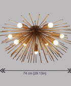 9 Lights Brass Urchin Chandelier 29