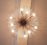 Customizable Brass Urchin Flush Mount Ceiling Light | Starburst Chandelier | Modern Mid-Century Lighting | Handmade |  - 32134
