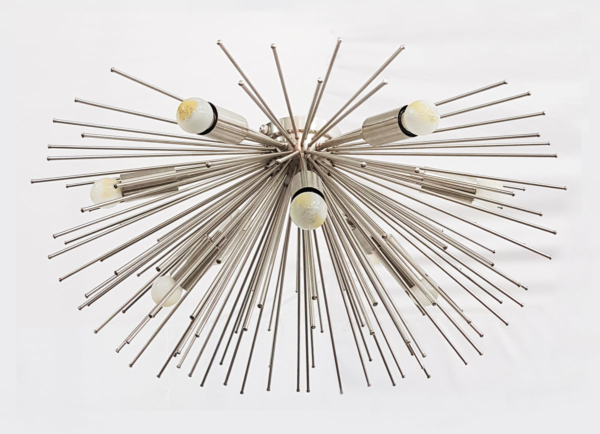 Customizable Brass Urchin Flush Mount Ceiling Light | Starburst Chandelier | Modern Mid-Century Lighting | Handmade |  - 32134