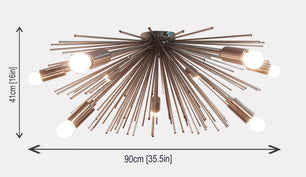 9 Lights Brass Urchin Chandelier 35