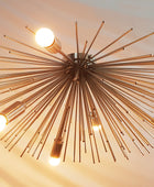 9 Lights Brass Urchin Chandelier 35