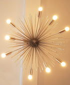 9 Lights Brass Urchin Chandelier 35