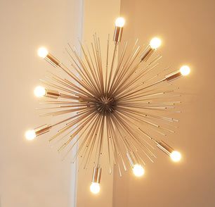 9 Lights Brass Urchin Chandelier 35