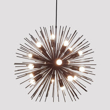 Dramatic Starburst Sputnik Chandelier – Mid-Century Modern Pendant with Radiating Rods and Exposed Bulbs - 32136