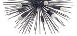 Dramatic Starburst Sputnik Chandelier – Mid-Century Modern Pendant with Radiating Rods and Exposed Bulbs - 32136