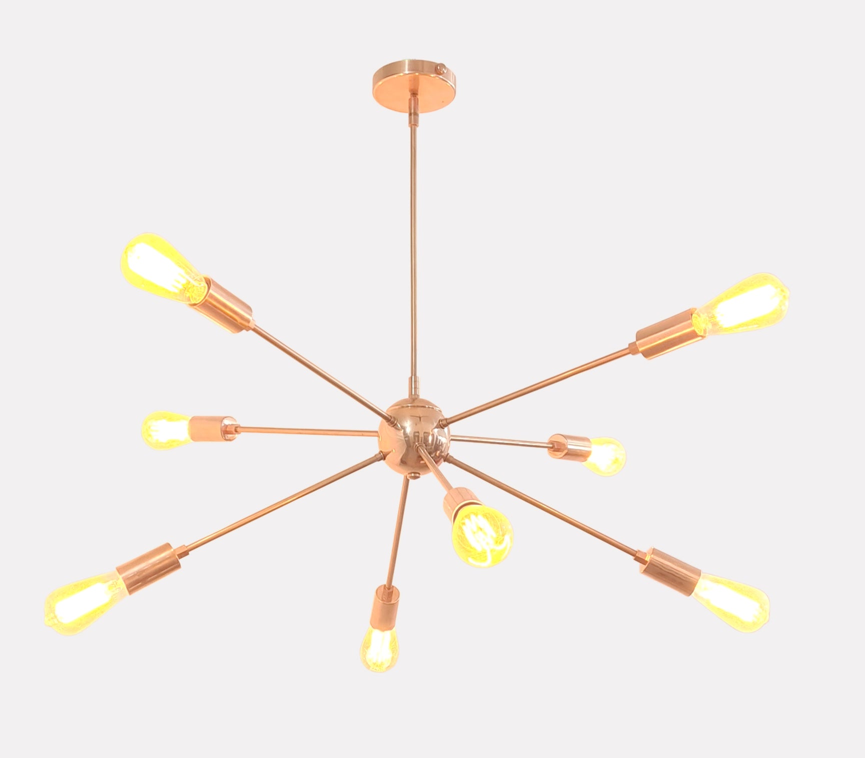 8 Arms Brass Sputnik Chandelier 34" Wide - 32138