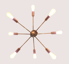 Industrial Brass Made, 8 Arm Brass Sputnik Chandelier Mid Century Starburst Modern Chandelier Made of Brass, Pendant Ceiling Light
