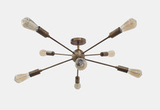 Industrial Brass Made, 8 Arm Brass Sputnik Chandelier Mid Century Starburst Modern Chandelier Made of Brass, Pendant Ceiling Light