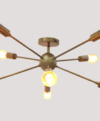 8 Arms Brass Sputnik Chandelier - 32142