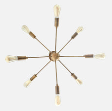 Industrial Brass Made, 8 Arm Brass Sputnik Chandelier Mid Century Starburst Modern Chandelier Made of Brass, Pendant Ceiling Light