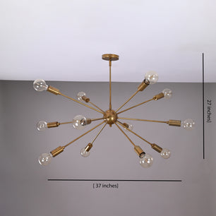 12 Arms Brass Sputnik Chandelier 37