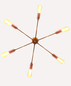 6 Arms Brass Sputnik Chandelier - 32144