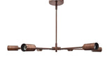 Minimalist 8-Light Copper Sputnik Chandelier – Mid-Century Modern Industrial Pendant Ceiling Fixture with Exposed Bulbs - 32144