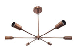Minimalist 8-Light Copper Sputnik Chandelier – Mid-Century Modern Industrial Pendant Ceiling Fixture with Exposed Bulbs - 32144