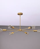 6 Arms Brass Pendant Lamp Altona Bare bulb Chandelier 31