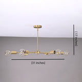 Minimalist 8-Light Copper Sputnik Chandelier – Mid-Century Modern Industrial Pendant Ceiling Fixture with Exposed Bulbs - 32148