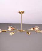 6 Arms Brass Pendant Lamp Altona Bare bulb Chandelier 31