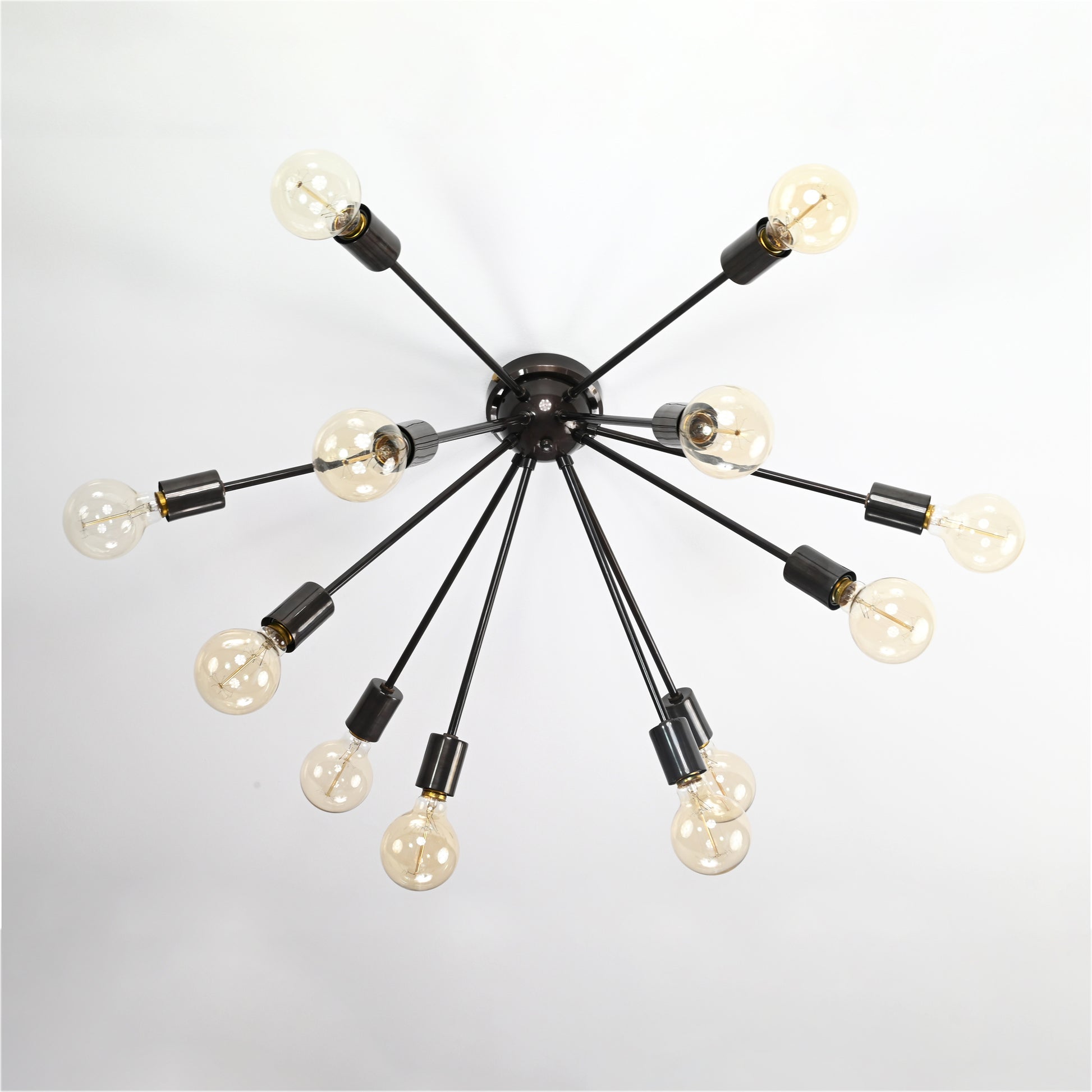 12 Arms Brass Sputnik Chandelier 31" Wide - 32154