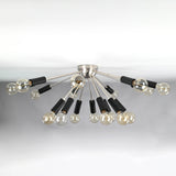 Contemporary 9-Light Black Metal Sputnik Chandelier – Industrial Ceiling Fixture with Adjustable Arms - 32157