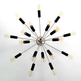 Contemporary 9-Light Black Metal Sputnik Chandelier – Industrial Ceiling Fixture with Adjustable Arms - 32157